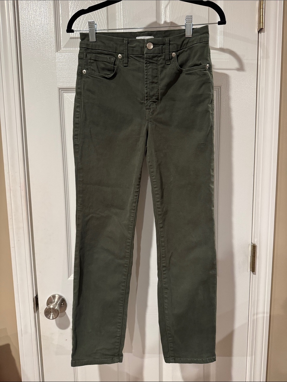 EUC Good American Olive Green Straight Leg Pants